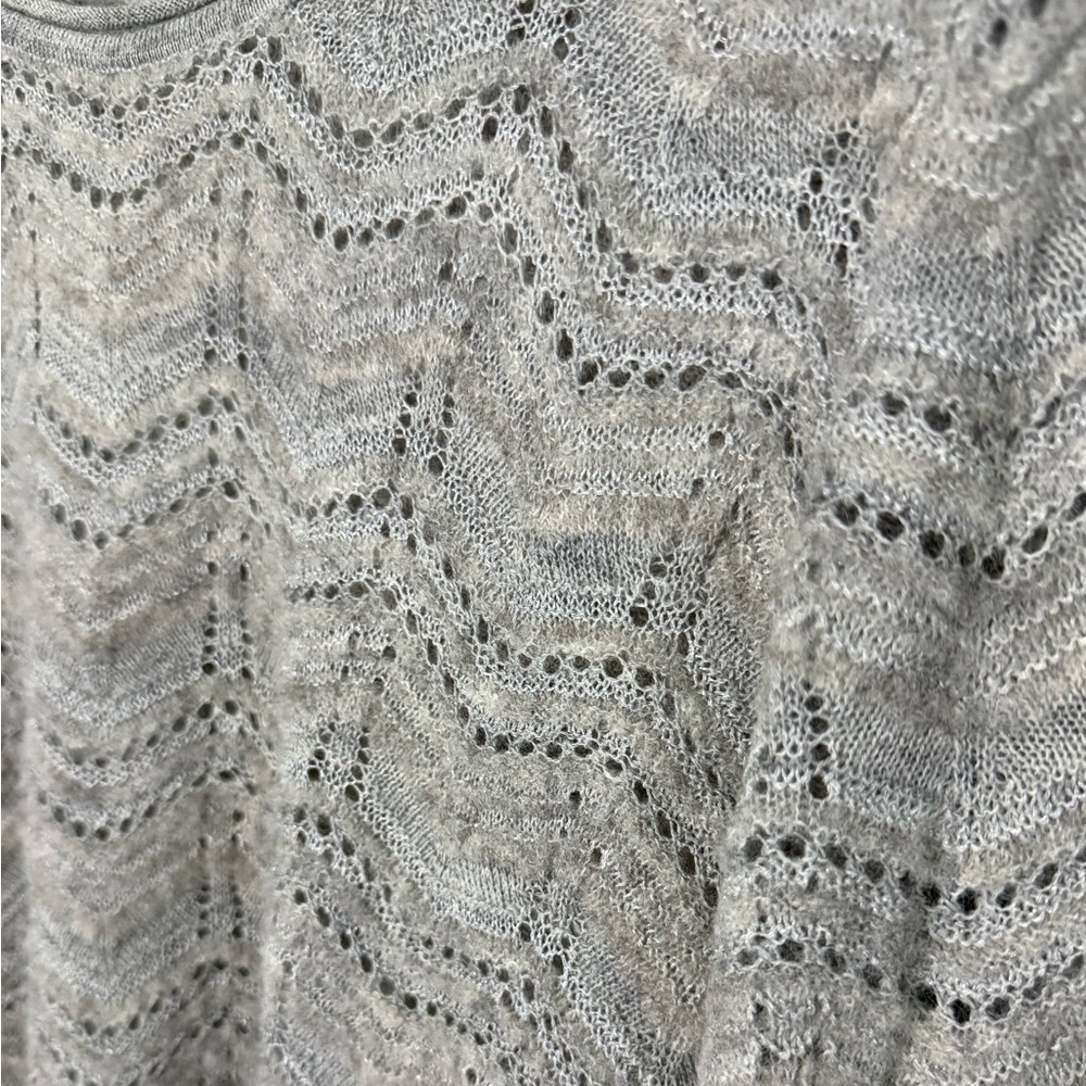 Kuna Baby Alpaca Silk Sweater Gray Pointelle Knit Peru Luxury M - Picture 4 of 9